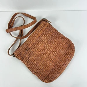 Borsa a tracolla Anthropologie Vilenca Hollander vera pelle intrecciata marrone - Foto 1 di 10
