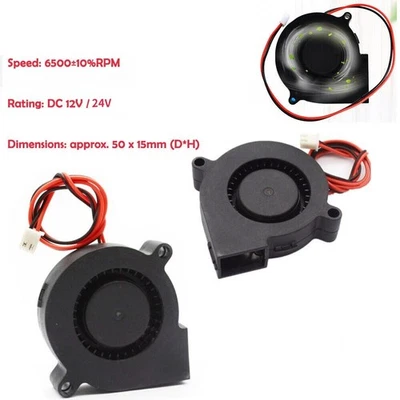 12V 24V Bürstenloses DC Gebläse Lüfter Ultra Quiet Cooling Fan 5015S 50mm x 15mm - Bild 1 von 4