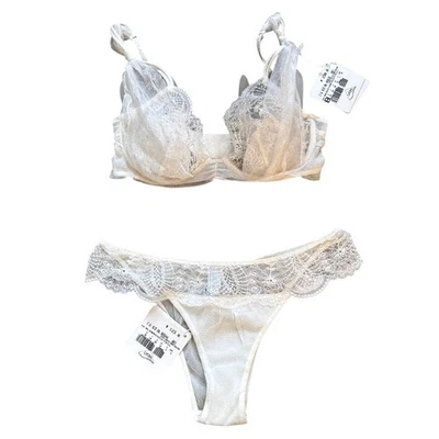 La Perla Lingerie Set Ivory Lace Bra 36 Panty S Bikini Luxury Bridal Boudoir NWT - Image 1 of 4