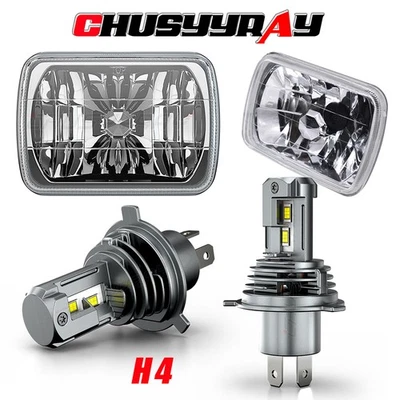 For Pontiac Firebird 1982-1990 Pair 7"x6" inch LED HeadlightS Hi/Lo Sealed Beam - Image 1 of 4