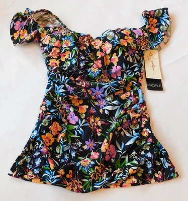 Traje de baño Profile by Gottex floral fuera del hombro Tankini top de natación solo talla 8 nuevo con etiquetas Foto 1 de 4