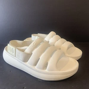 UGG Women's Sport Yeah Slide Slingback Sandals Shoes 1126811 White Size 8 - Picture 1 of 10