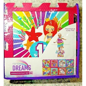 Rainbow Dreams Mermaids Unicorns Foam Hopscotch Play Mat NEW - Picture 1 of 6