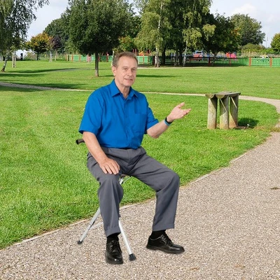 Klappbarer Gehstock Gehstockstuhl Klappbarer Mit Stuhl Sitz 120 Kg/264,55 Lbs - Bild 1 von 4