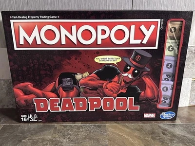 Monopoly Marvel Deadpool Hasbro Board Game (2017) Complete Pieces Open Box - Image 1 of 2