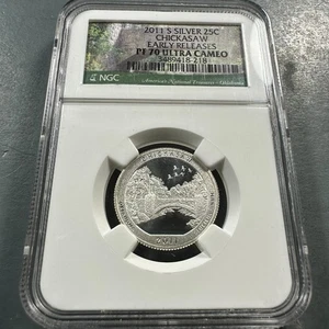 2011-S Chickasaw SILVER Quarter, NGC PF70 UCAM (86752) - Picture 1 of 2