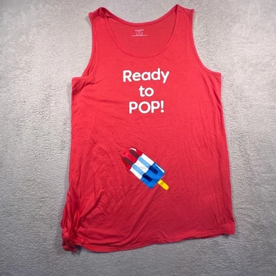 Camiseta sin mangas Motherhood Maternity XL roja lista para pop embarazo Foto 1 de 4