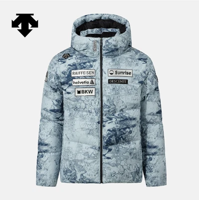 DESCENTE SWISS SKI Hooded Down Jacket PATTERN ASIAN FIT - Image 1 of 4