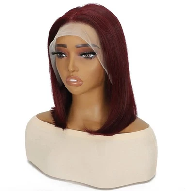 360 Hd Lace Wigs Frontal Brazilian Hair 100% Virgin HumanHair Bob Wig 10 Inches - Image 1 of 2