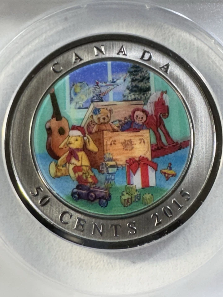 2015 Canada 50 Cents Holiday Toy Box Lenticular Coin Graded MS 69 by ANACS - Image 1 of 4
