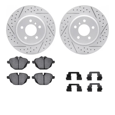 For BMW 535i 11-16 Drilled & Slotted Rear Brake Kit w Euro Ceramic Pads - Image 1 of 3