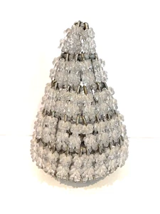 Vintage Safety Pin Beaded Christmas Tree 9.5" - Picture 1 of 5