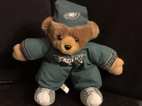 Philadelphia Eagles bedtime Teddy Bear  8” Plush Toy Doll RARE Cover