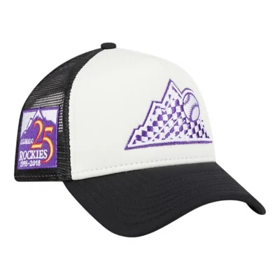 Gorra gorra de camionero New Era Colorado Rockies bandera a cuadros 9FORTY A-Frame Snapback Foto 1 de 4