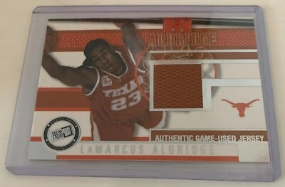 Tarjeta de camiseta de novato Press Pass Lamarcus Aldridge 2006! Foto 1 de 2