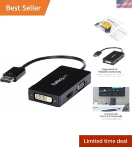 Versatile 3 in 1 DisplayPort to HDMI, VGA, DVI Adapter - HD Video & Audio - Picture 1 of 11