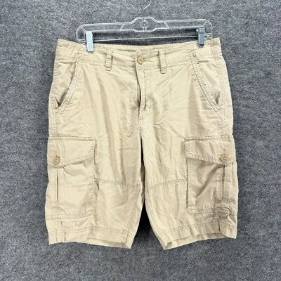 Pantalones Cortos Sonoma Cargo Hombres 33 Beige Tiro Medio Frontal Plano Algodón Bolsillos Ajuste Regular Foto 1 de 4