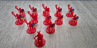 Siège MB Jeu De Société Pièce Détachés armée soldats rouge X12 + chevalier 11/15 - Photo 1/4