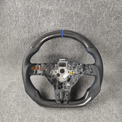 Volante de couro de fibra de carbono para Volkswagen Golf R GTI 2008-2012 - Imagem 1 de 3