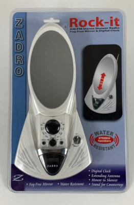 Zadro Rock-It, Stereo Am/Fm Shower Clock/Radio, Fog-Free Mirror, Water Resistant - Image 1 of 4