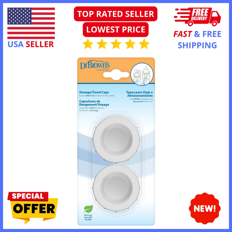 Paquete de 2 tapas de viaje para biberón - fundas de silicona a prueba de fugas para biberones Foto 1 de 4