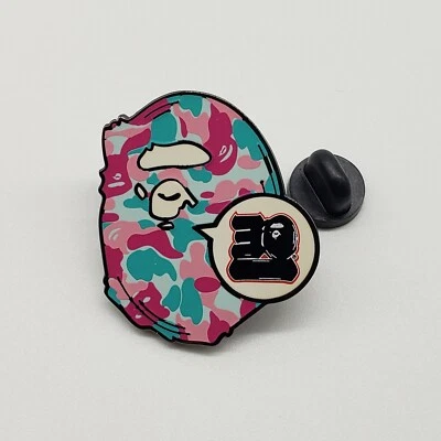 Bape x Pintrill 30 Aniversario Maimi Pin Cabeza de Mono Etiqueta Un Mono de Baño Botón Foto 1 de 2