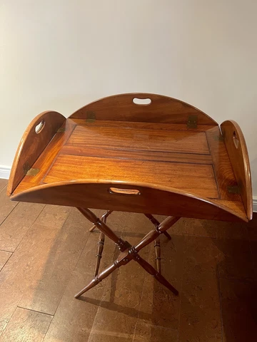 Antique Victorian English Butler Tray Table Cover