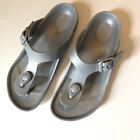 Birkenstock Youth Girls Size 13 31 Gizeh Eva Sandals Gray Washable Silver