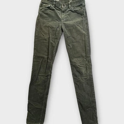 Pantalones de pana palillo de dientes Y2K J Crew para mujer 25R oliva preppy indie softgirl Foto 1 de 4