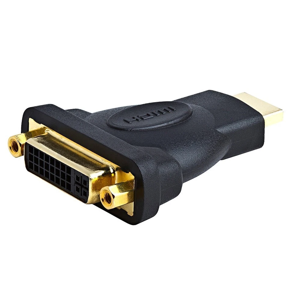 HDMI Male to DVI-D Single Link Female Video Adapter PC Laptop Monitor Gold - Image 1 of 2