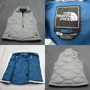 The North Face Down Vest Womens Small White 550 Fill Quilted Full Zip Puffer - Picture 1 of 16