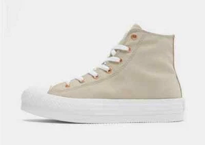 Converse All Star Lift Hi Trainers Beige Lila Egret High Tops UK Sizes (3-4.5)