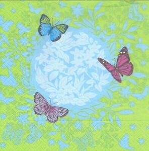 Lot de 4 Serviettes en papier Papillons Decoupage Collage Decopatch