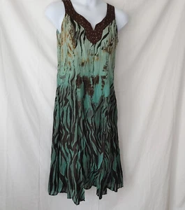 LADIES SIZE 10 ** 100% COTTON FLOWING SUMMER DRESS BY REBA CLOTHING - Picture 1 of 4
