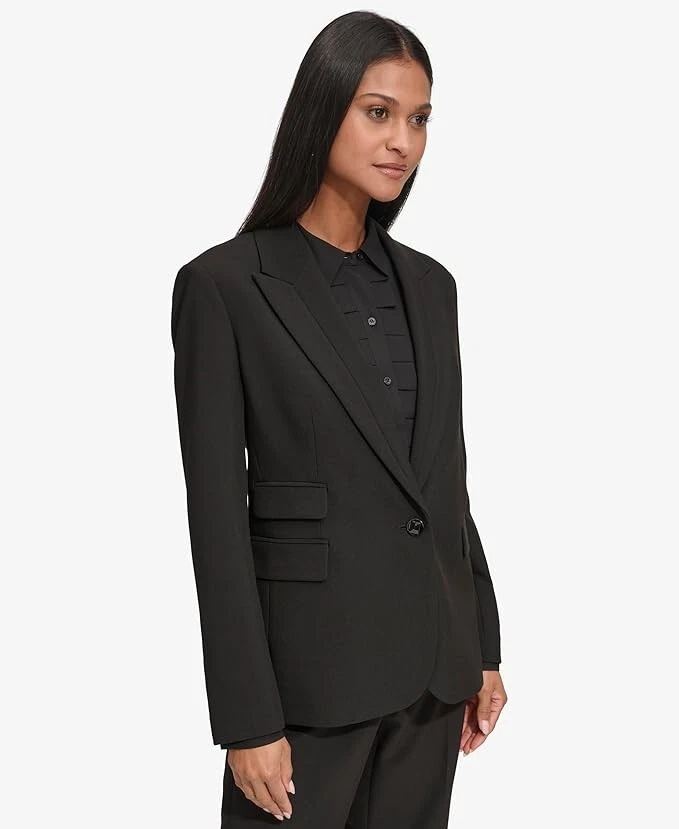 Blazer feminino clássico terno de um botão KARL LAGERFELD (tamanho 12 grande) - Imagem 1 de 4