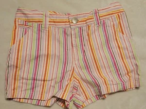 Circo Pink Orange and Green Striped Shorts Size Large 10/12 - Picture 1 of 7