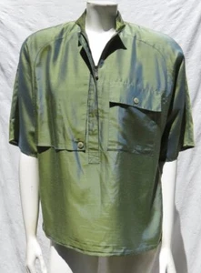 Vintage 80er PIA RUCCI US Damen M grün irisierend leichte Bluse Shirt Top - Bild 1 von 5