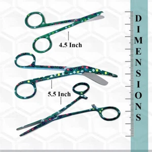 BANDAGE SCISSORS + STITCH SCISSORS + HEMOSTAT FORCEPS VET TECH GIFT FULL PATTERN - Picture 1 of 1