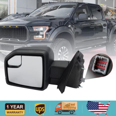 Driver Left Side Door Mirror Power Glass Manual Folding for 2015-2020 Ford F-150 - Image 1 of 4