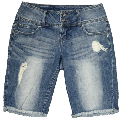 Pantalones Cortos de Vaqueros Apt 9 Corte Tachonado Tiro Bajo Denim Envejecido Cremallera de 2 Botones 4 Foto 1 de 4