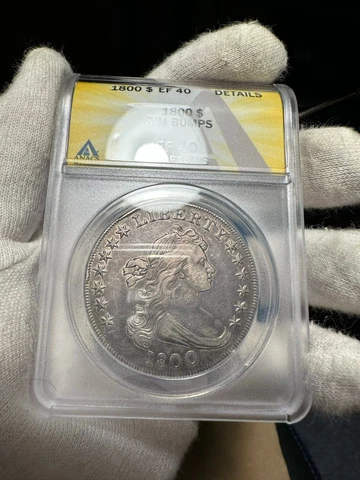 1800 Draped Bust Dollar ANACS XF40 Details Rim Bumps Cover