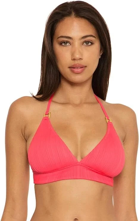 NUEVO CON ETIQUETAS Becca Mujeres Talla Halter Espalda Cruzada Bikini Prendas para el torso Talla S-D Copa $90 12HL914 Foto 1 de 1