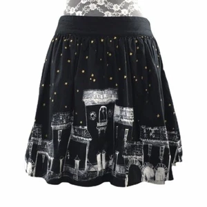 Book Of Life Hot Topic Black Nighttime Printed A Line Flare Mini Skirt Medium - Picture 1 of 12
