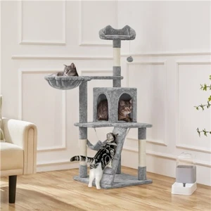 Cat Tree Bed Furniture Scratching Tower Post Condo Kitten Play House Posts 54in - Picture 1 of 11
