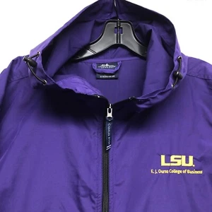 Charles River Apparel LSU Rain Jacket With Hoodie Size XL Windbreaker Pack N Go - Picture 1 of 10