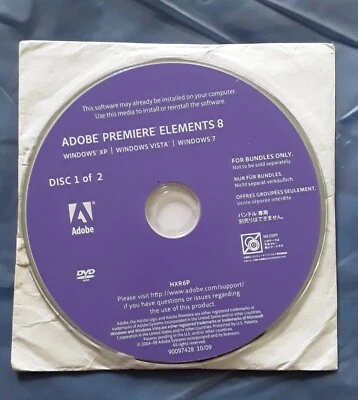 Adobe Premiere Elements 8 For Windows XP  Video Editing Windows 7- Vista - Image 1 of 4