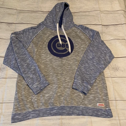 Stitches Chicago Cubs Mens Size XXL Hoodie Sweatshirt Blue Pullover MLB Athletic Cover