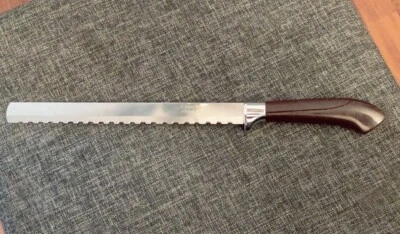 Cuchillo para Pan Ginsu 8.5" Acero Inoxidable Serrado Rebanadas Marrón Mango Original EE. UU. Foto 1 de 4