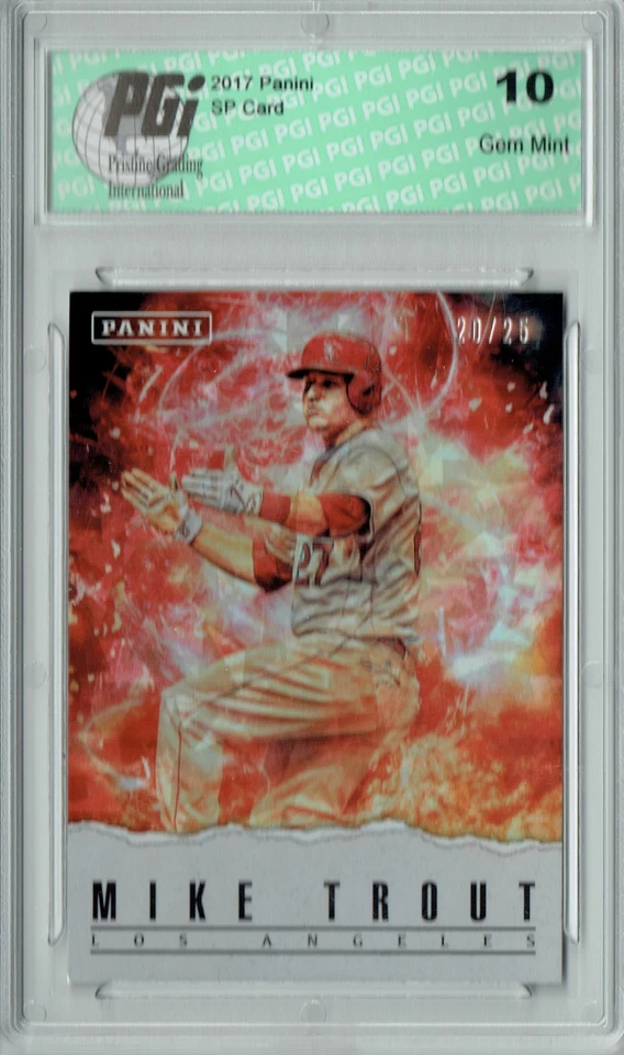 Mike Trout 2017 Panini #13 Cracked Ice 25 Made Card PGI 10 - Image 1 of 1