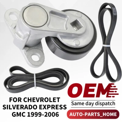 90K-38159 A/C Serpentine Tensioner & Drive Belt For Chevy Silverado GMC Savana - Image 1 of 4